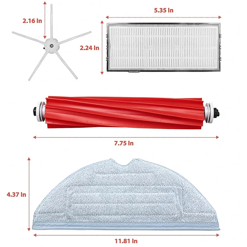 

For Roborock S7 T7S Plus Robot Vacuum Cleaner Spare Parts Main Side Brush Hepa Filter Mop Cloth Accessories