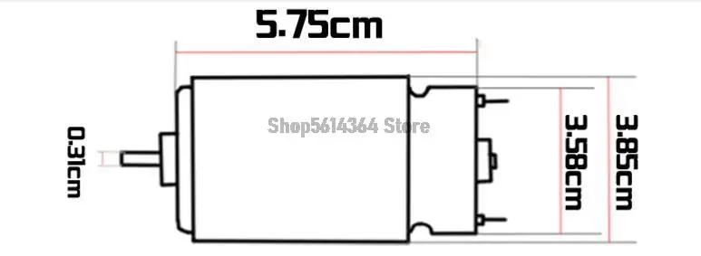Двигатель RS550 без зубцов 7 2 9 6 10 8 12 В 14 4 16 в 18 21 25 Шестерня 3 мм вал для