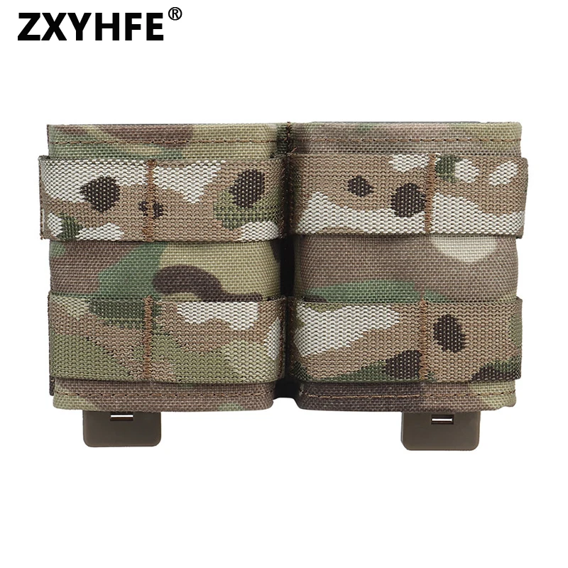 

ZXYHFE Tactical Hunting FAST 5.56 Double Mag Pouch Short Magazine Holsters Rifle Pistol Bag Molle Shooting Paintball Accessories