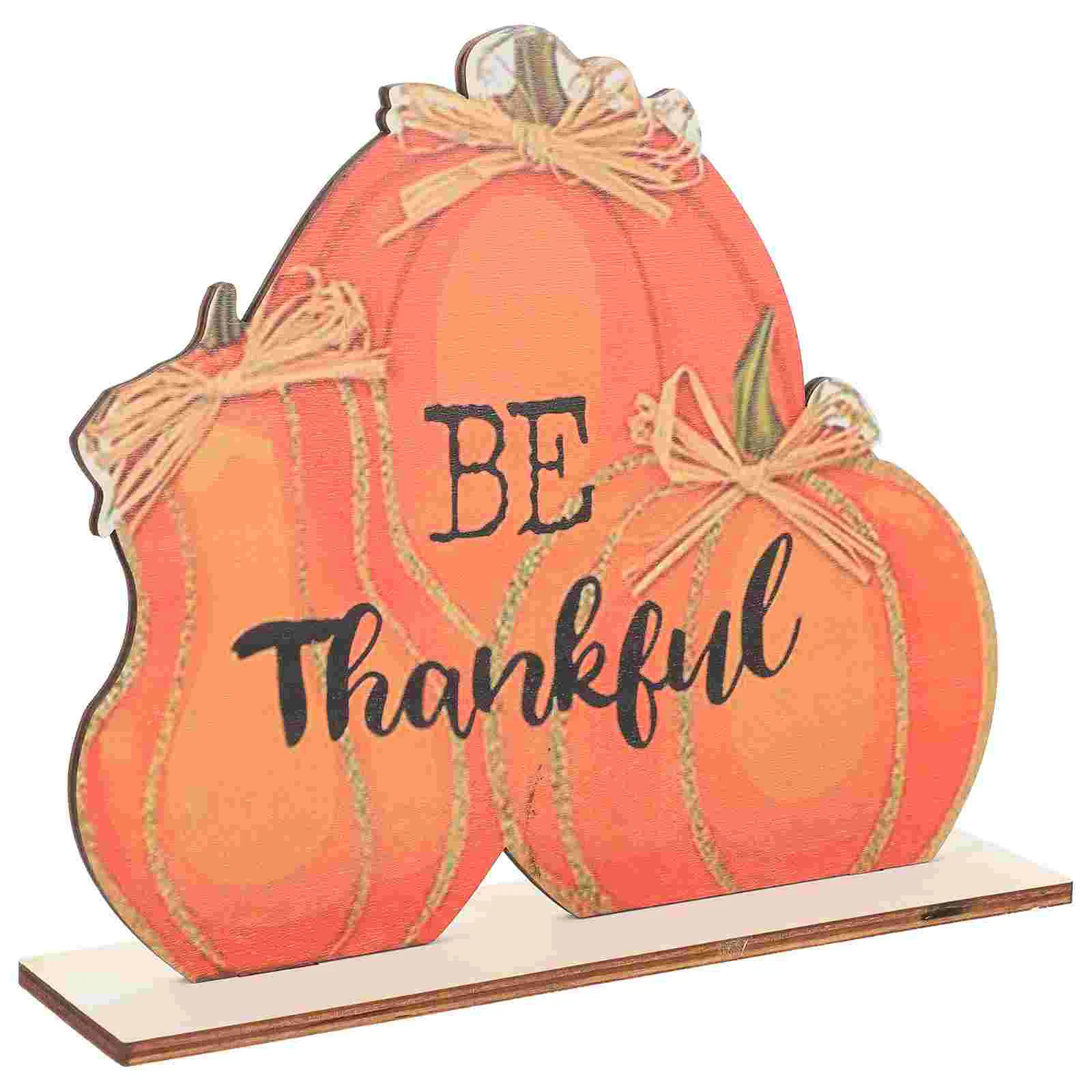 

Thanksgiving Sign Decor Table Desktop Home Wood Wooden Festival Gift Autumn Decorative Crafts