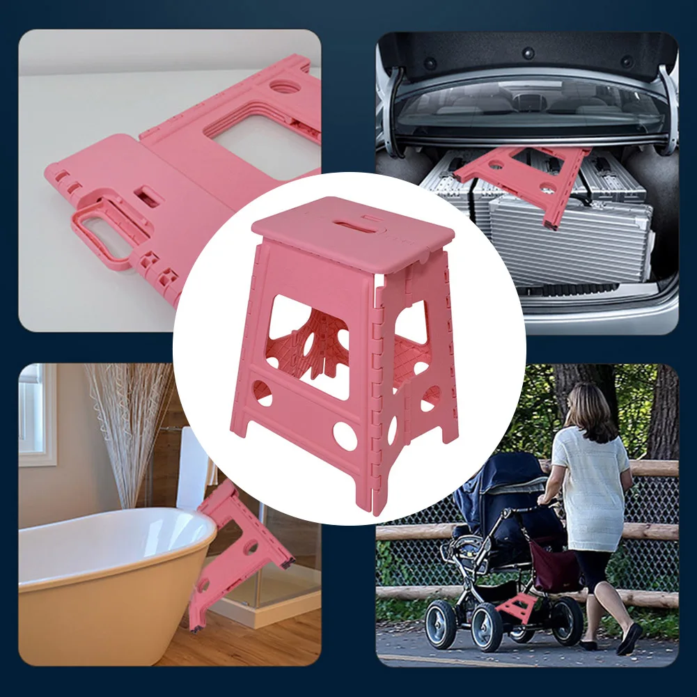 

Travel Chair Plastic Bathroom Self Locking Folding Step Stool Outdoor Camping Home Portable Thickened Store Non Slip Stable