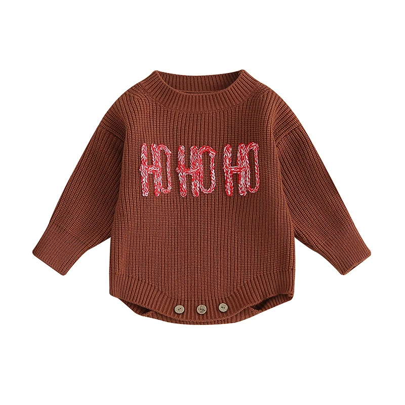 

Toddler Baby Sweater Rompers Letter Embroidery Long Sleeve Jumpsuit for Newborn Infant Cute Fall Clothes