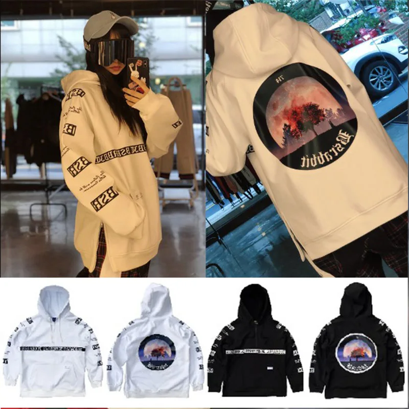 Dmt.Pstmm Simple Warm Sweater Hoodies Black White Women'S Ski Sweater Letter Pattern Hooded SweaterWomen'S Coat Sweats
