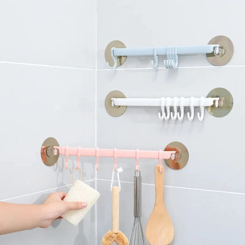 

Набор Из 3 Многофункциональных Крючков С 6 Присосками, 6 Рядов Угловых Крючков Для Кухни И Ванной, Белые/синие Присоски-крючки