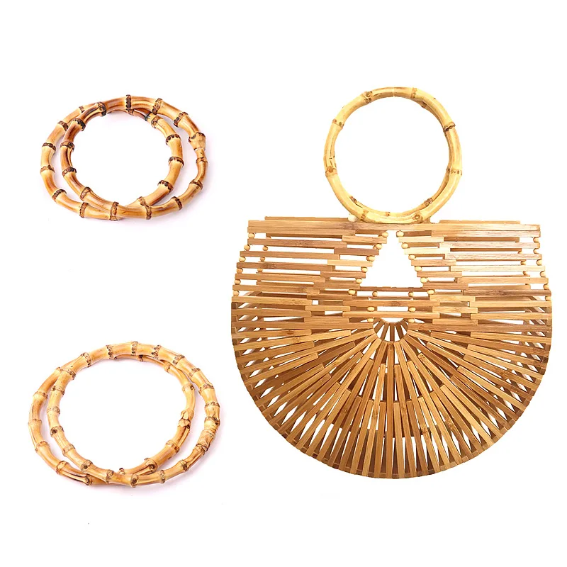 

Round Bamboo Bag Handle For Handbag Handcrafted Diy Handmade Bags Accessories 12cm 14cm Replacement Bag Handles Circle Ring