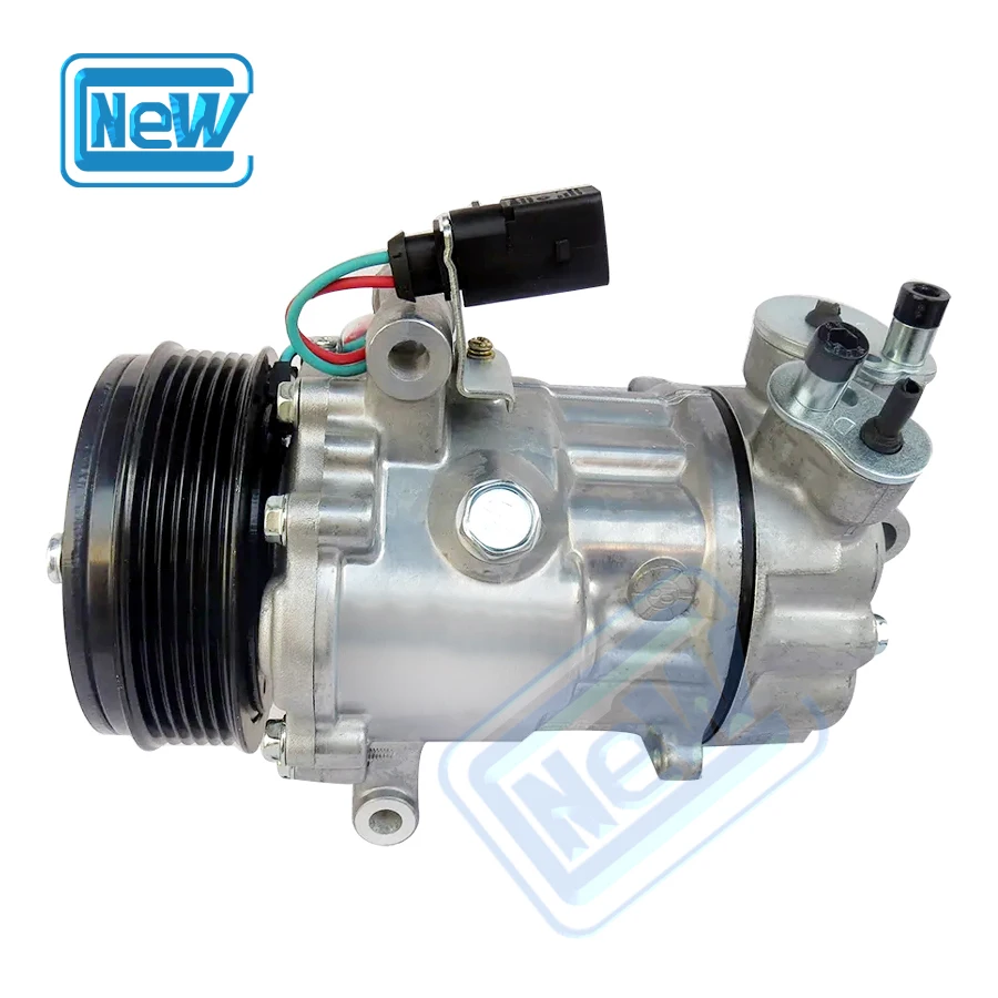 Фото SD6V12 Компрессор кондиционера переменного тока для VW Polo Derby Vento-IND SKODA FABIA RAPID 6R0820803A 6RF820803A 6RF820803B 6RF820803 №3