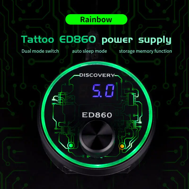 

Блок питания для тату-машинки ED860, источник питания с ЖК-дисплеем и сенсорным экраном, вращающийся