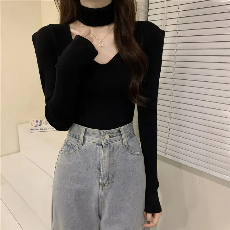 Klein синий вязаный свитер из хлопка