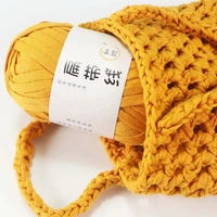 100groll worsted flat strip yarn manual diy material hook wrapped yarn woven cushion yarn hook woven coarse wool doll