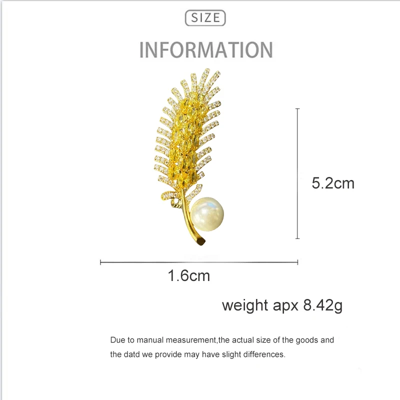 Модная мужская брошь в виде желтого циркона булавки элегантный растительный