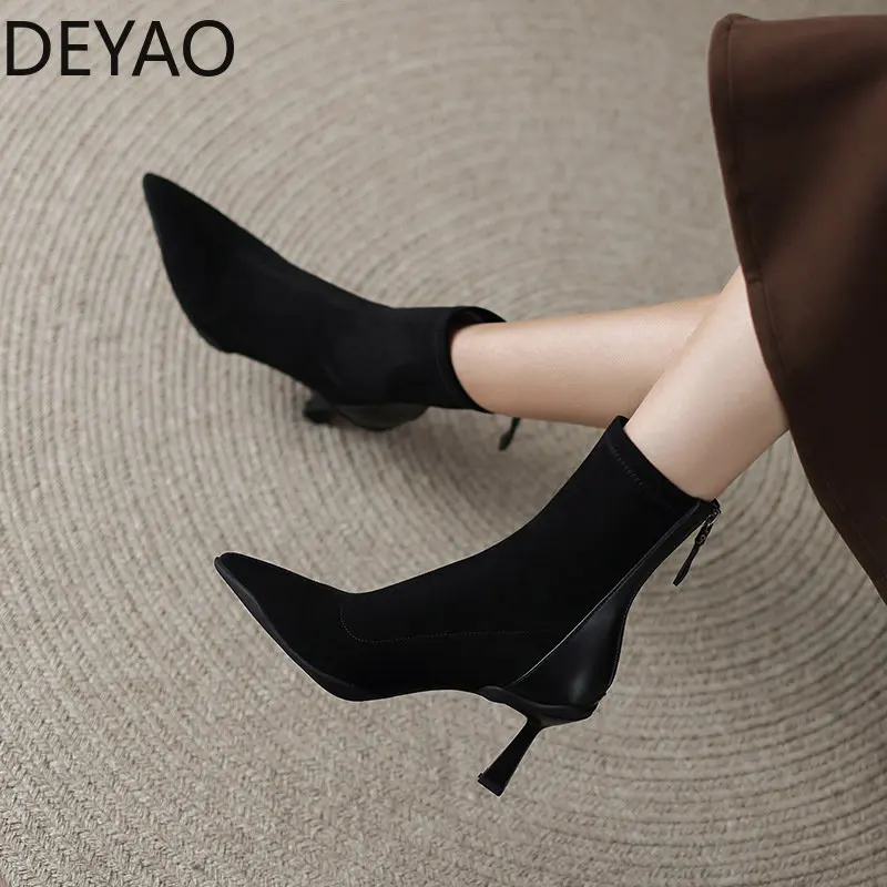 

Женские ботильоны на молнии сзади, с острым носком