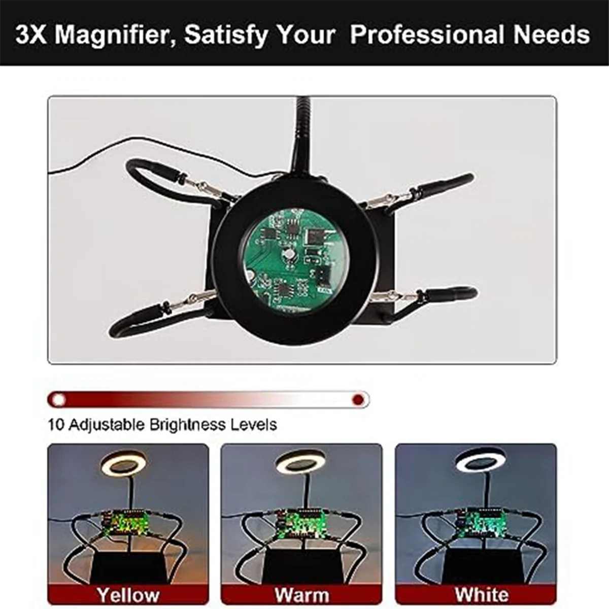 Для пайки с 3 увеличительными лампами держатель печатной платы 4 гибких ручки