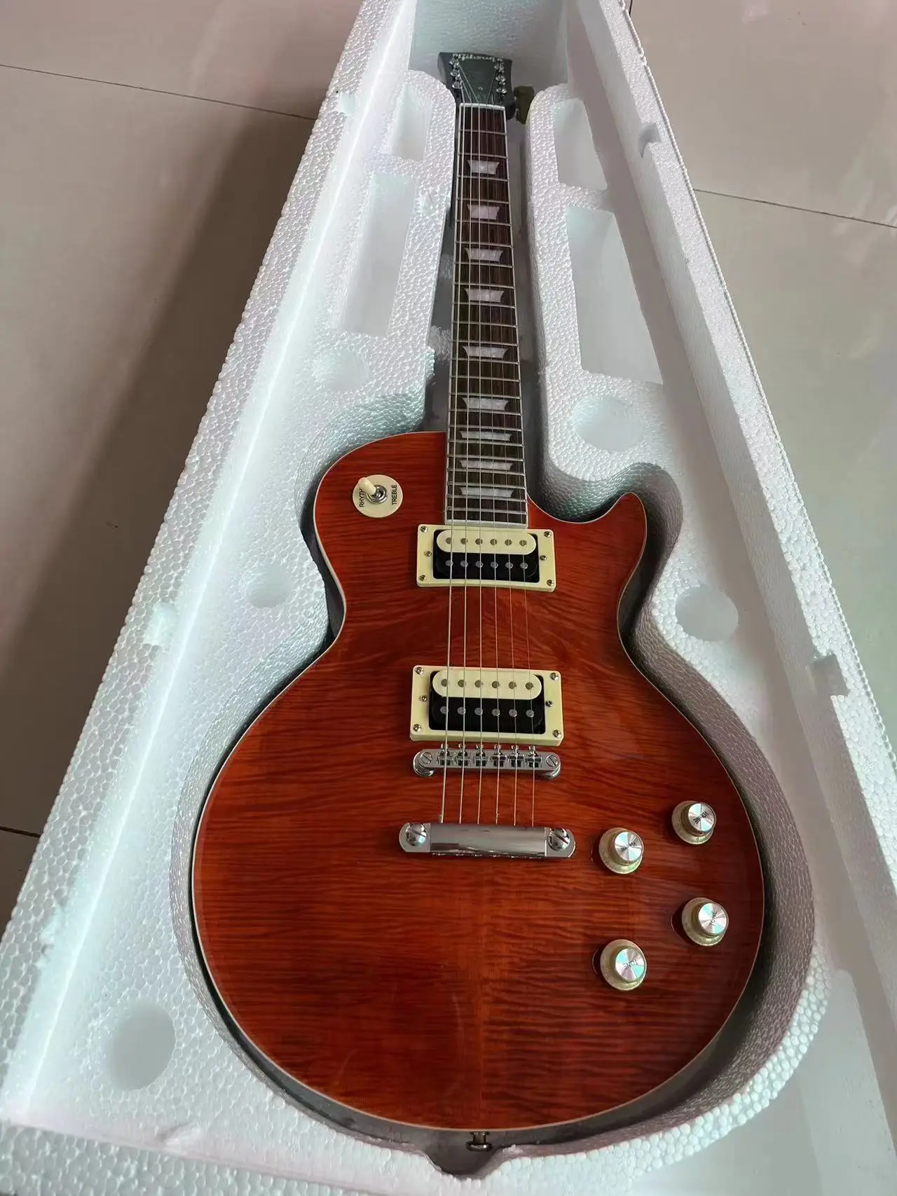 

Send in 3 days Flame Maple Top G Les Standard Brown LP Paul Electric Guitar in stock GVSAGBVDQU