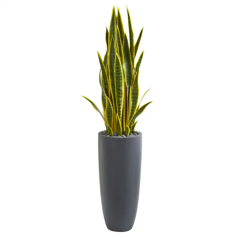 

Искусственное растение Sansevieria в сером цвете, зеленое