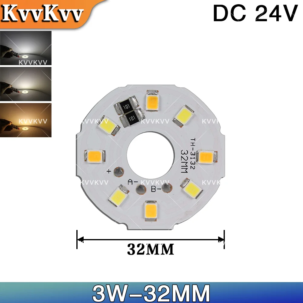 Фото Светодиодная плата DC24V SMD2835 3W 5W 10W 15W, белый/теплый белый свет, 48 мм, круглая, модуль PCB, источник света для DIY-светильников, точечных светильников, ламп. №2