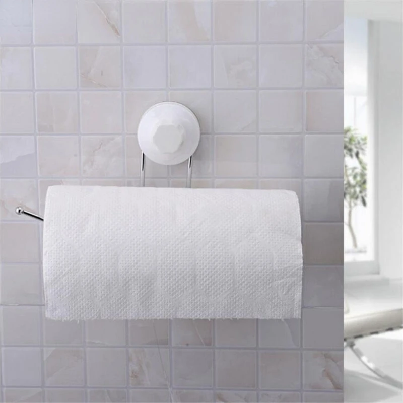 Bathroom Towel Bar Rack Toilet Paper Holder Strong Suction Multifunction Sucker Storage | Holders & Racks
