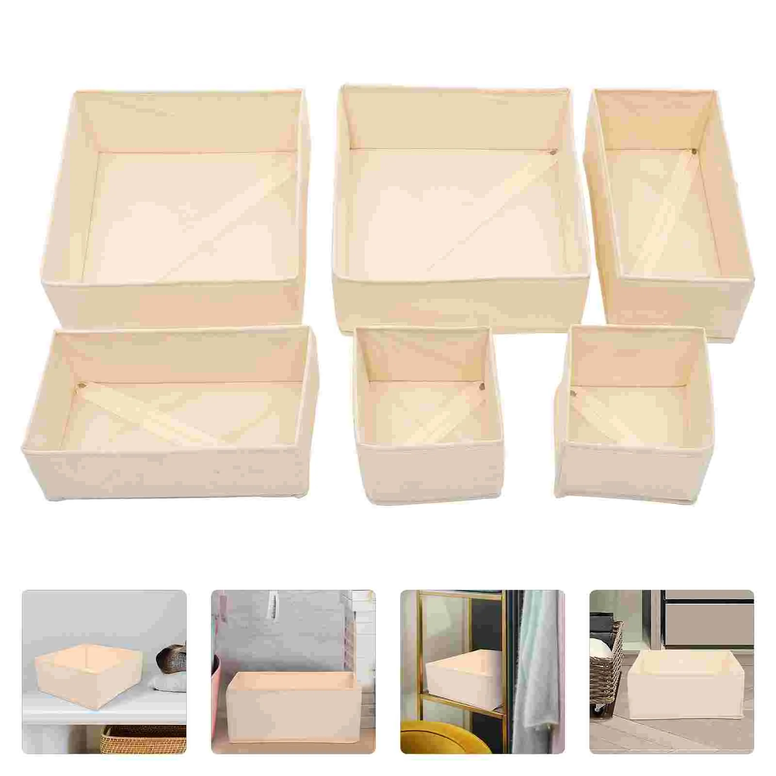 

6 Pcs Clothes Storage Box Sundries Organizing Collapsible Bins Bedroom Wardrobe Containers Pp Board Towel Holder Boxes Baby