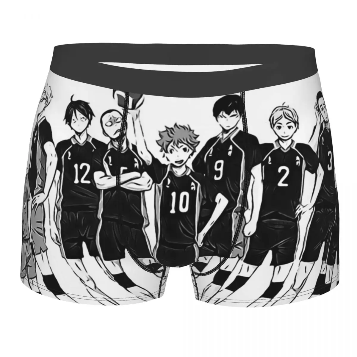 

Voleyball Team BW Мужские боксеры нижнее белье Haikyuu Shoyo Hinata Tobio Kageyama дышащие сексуальные шорты высшего качества идея для подарка