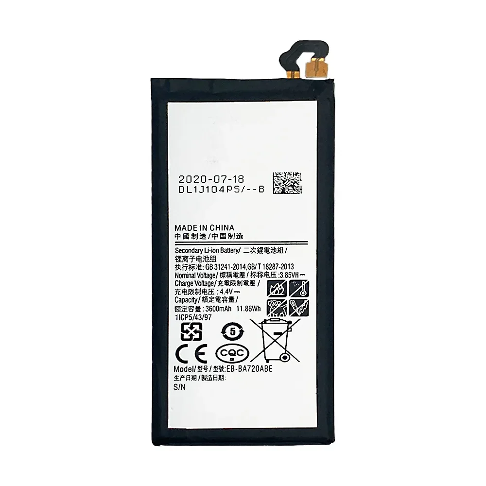 EB-BA720ABE Сменный аккумулятор для телефона Samsung GALAXY A7 2017 версия A720 SM-A720 A720F 3600 мАч