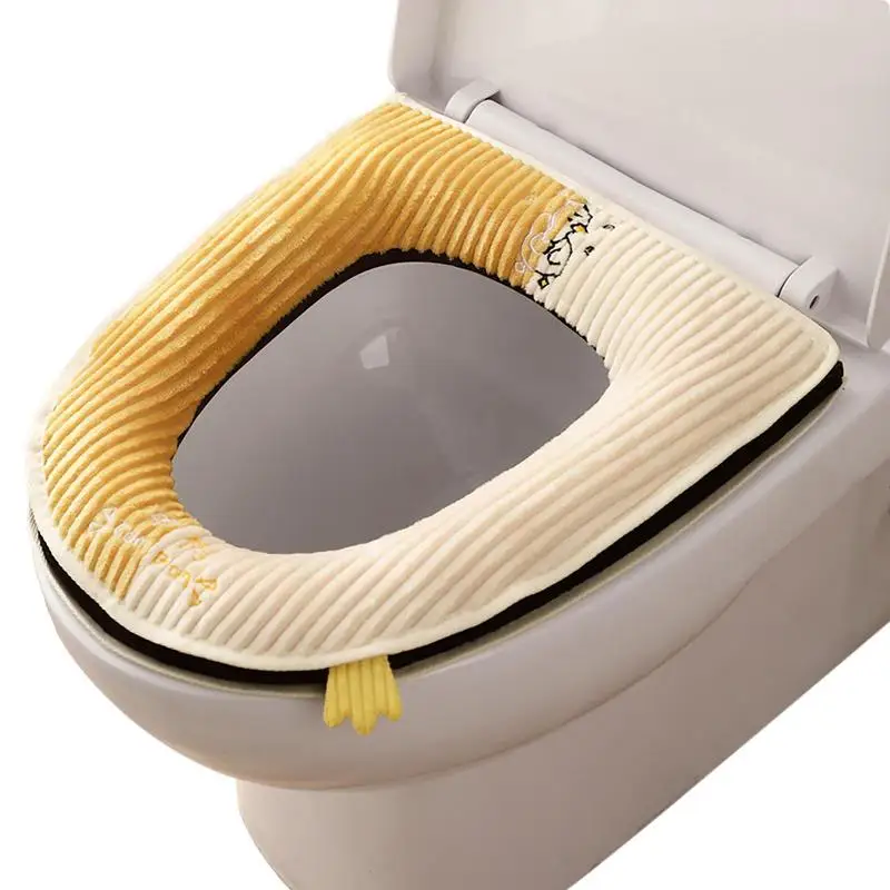 

Home Use Fleece Toilet Seat Mat Toilet Seat Cover Mat With Embroidery Pattern Embroidered Toilet Seat Cover Mats For Cold