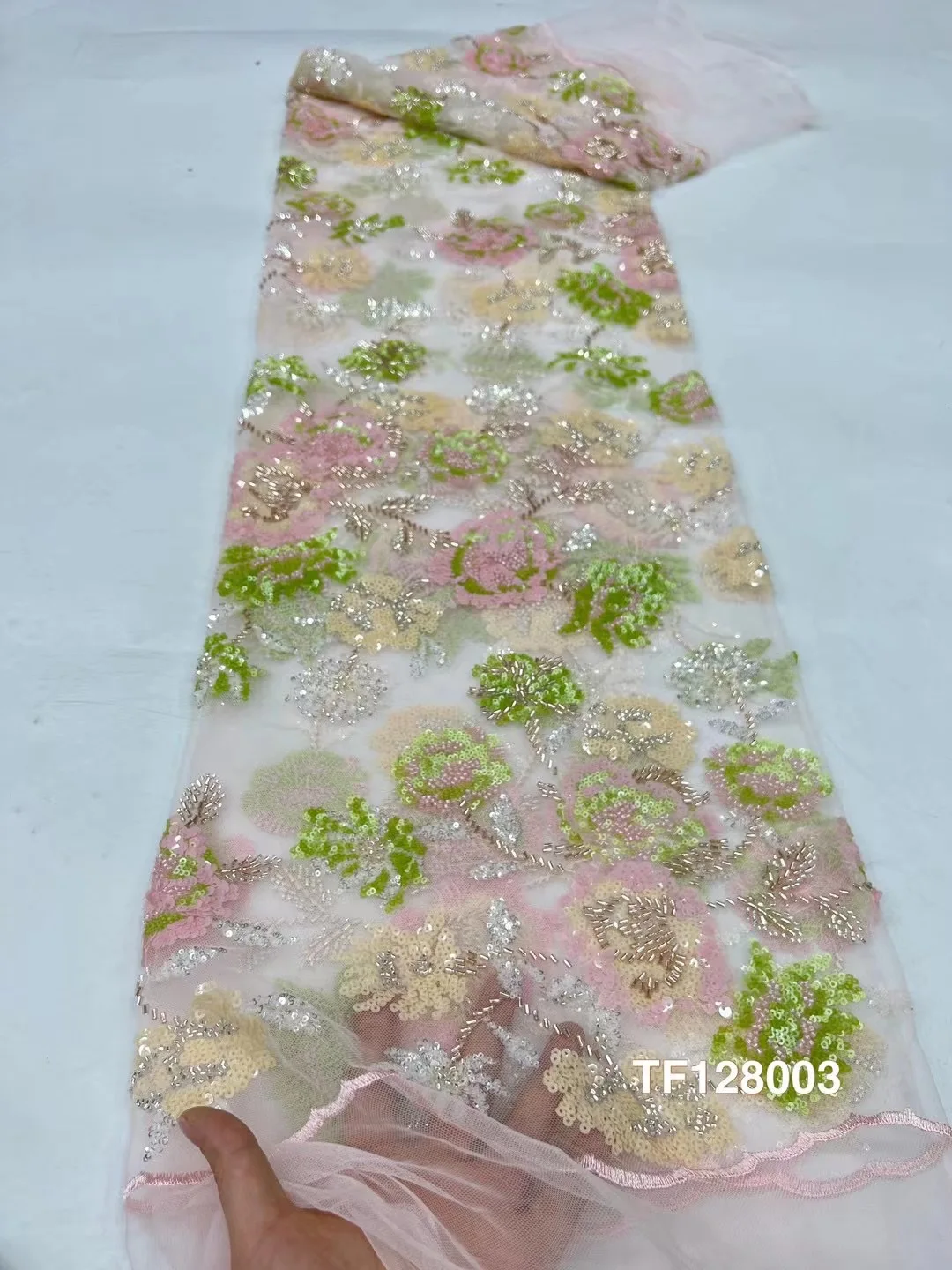 Новейшая африканская кружевная ткань с блестками 2024 Высококачественная вышивка