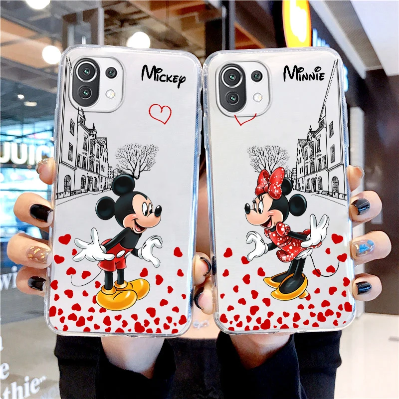 

Mickey Minnie Love Transparent Phone Case For Xiaomi Mi 13 Lite 12T 12S 12X 12 11 11T 11i 10T 10 9 Pro Ultra 5G Cover Capa Shell