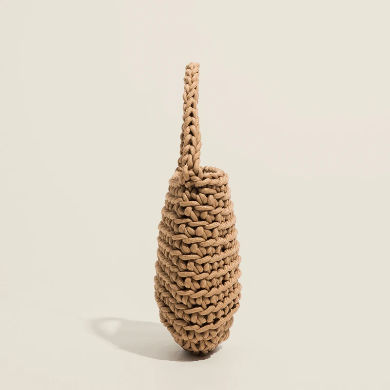 MABULA Eco Friendly Handwoven Small Women Phone Purses Crochet Casual Handbags Female Hollow Out Mini Totes 2022 Summer New