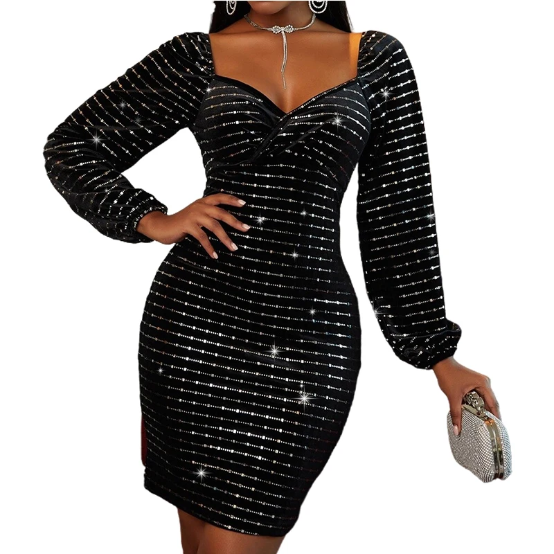 

Черная мини-юбка для осени и зимы, платье для ночного клуба и вечерние, весенние сексуальные женские облегающие платья для вечевечерние