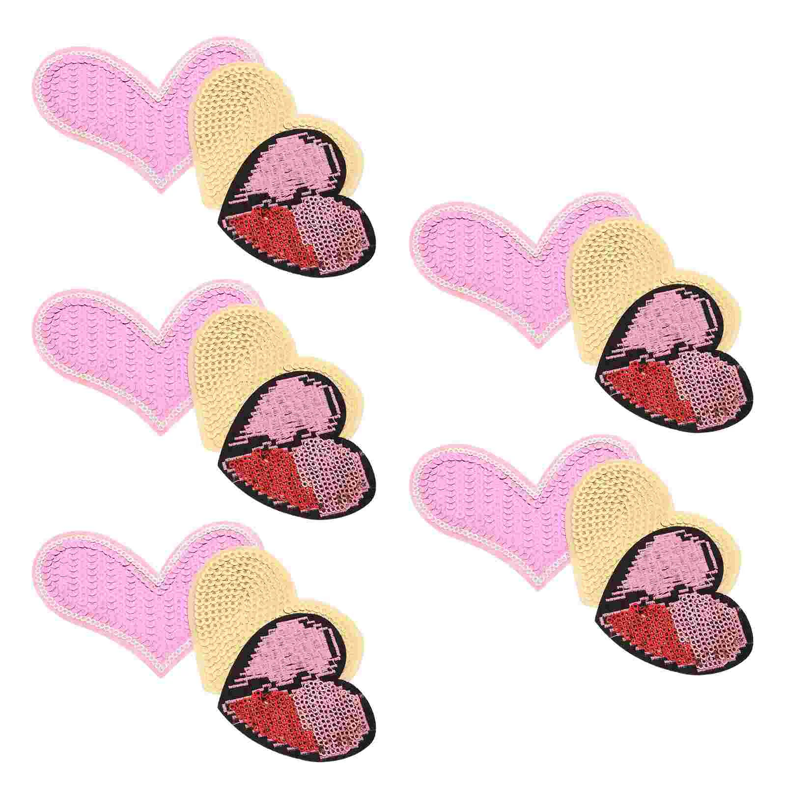 

15 шт., нашивки в форме сердца с помощью утюга