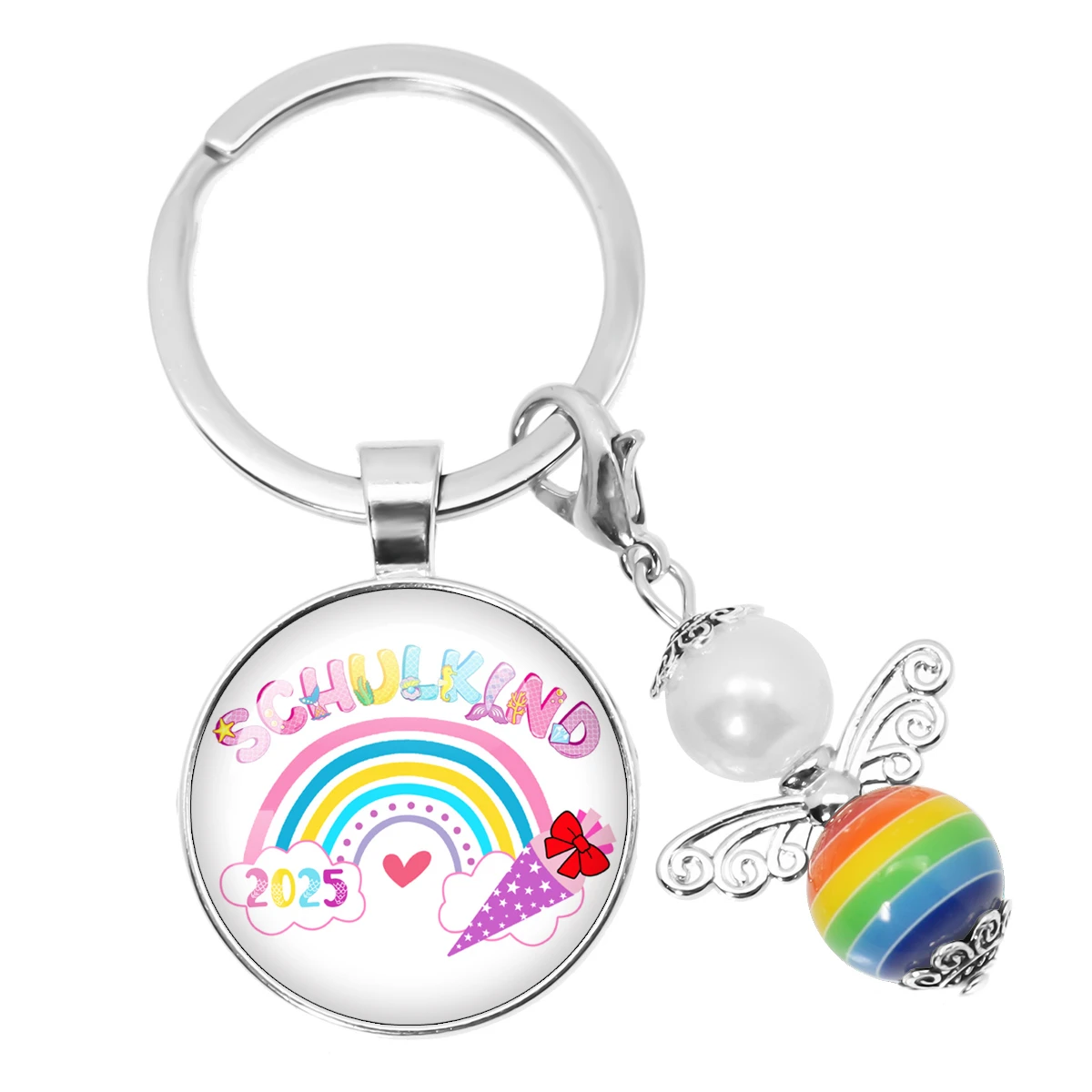 Einschulung Geschenk mit Schutzengel schlüanhänger школьный комбинезон