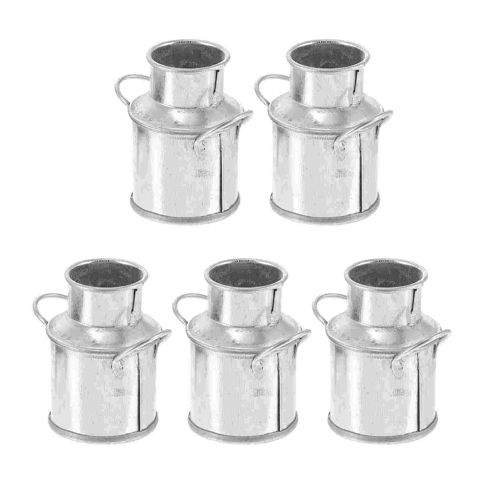 

Bucket Basin Miniature Flower Pot Garden Landscape Decor Ornaments Adorable Iron Craft Barrel