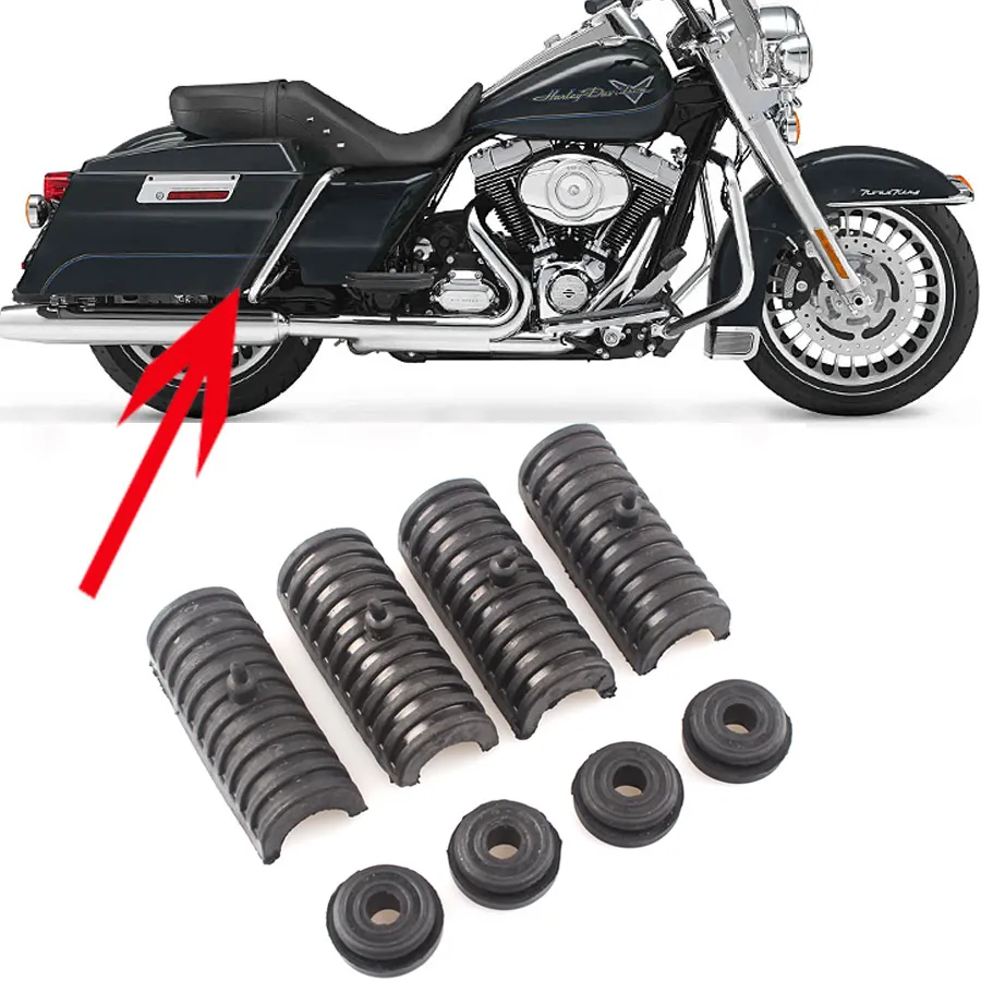 

Резиновая втулка + подушка для поддержки, подходит для Harley Davidson Road King, жесткая седельная сумка на заказ