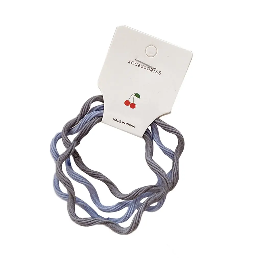 

High Elasticity Hair Tie Candy Color High Elastic Girl Round Headdress Wavy Female Lady Hair Rope Unique Accessories Hairband