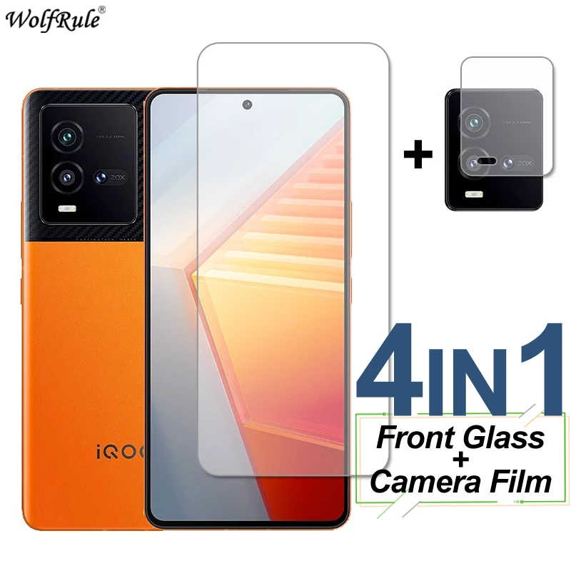 

4-In-1 Tempered Glass For ViVo IQOO 10 9 8 Screen Protector HD Protective Phone Camera Lens Film On For ViVo IQOO 10 9 8 Glass