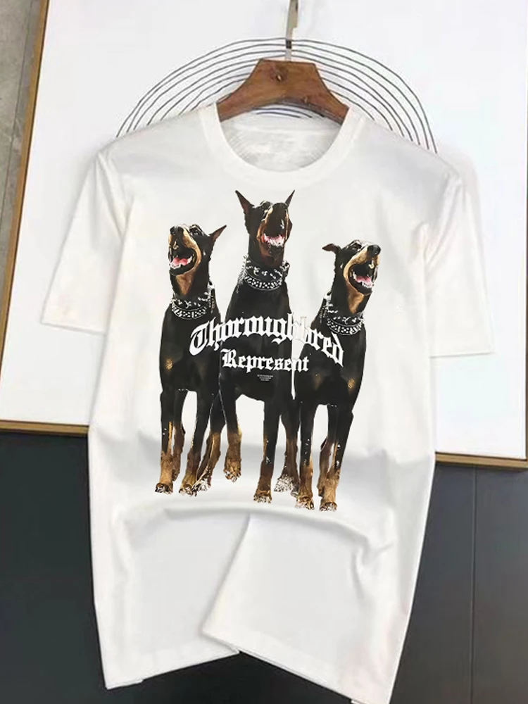 

Harajuku T-Shirt Men's 2023 New Summer Dog Letter Printed T Shellort Hip Hop Streetwear TShirt Cotton Loose Top Tees