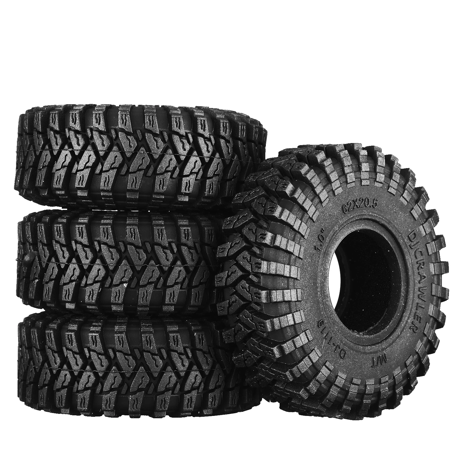 

DJ 4PCS 1 inch Mud Terrain MT Tires Butyl Rubber 1/24 for Axial SCX24 FMS FCX24 RC Crawler Truck Car Upgrade Accessories Parts