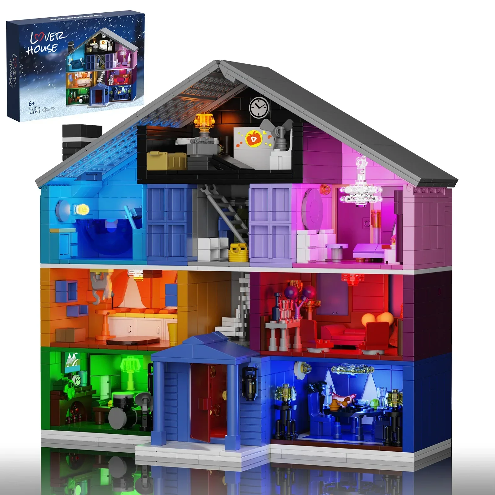 Конструктор розовый дворец MOC Lovers House