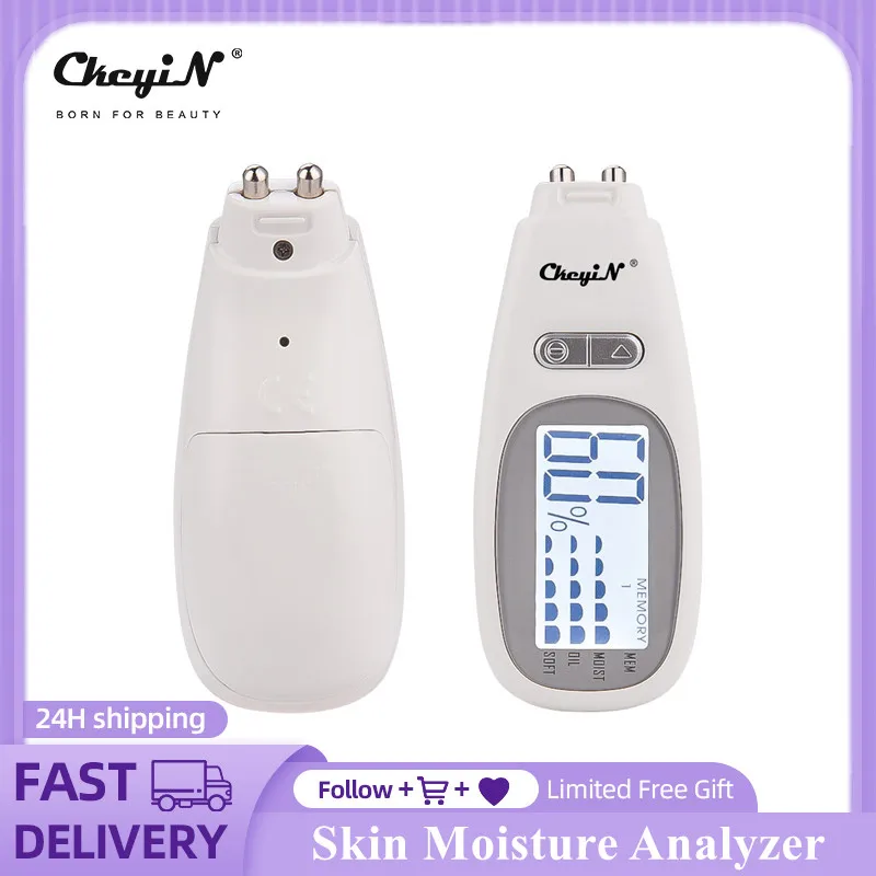 

CkeyiN Professional Aesthetic Equipment Digital Skin Analyze LED Display Skin Moisture Oil Softness Memory Function Tester Pen50