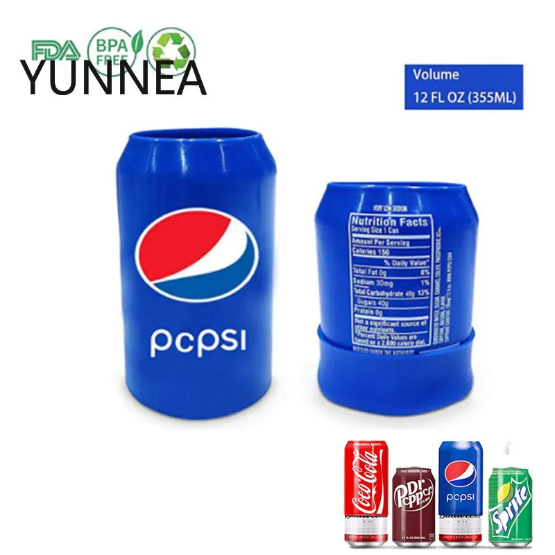 

1pcs new Collapsible Silicone Canned Fake Cola Sleeves Cola Beer Cans Silicone Cup Sleeves Customizable Patterns