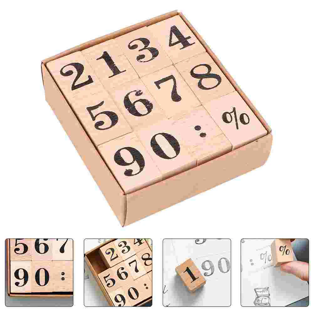 

Stamps Stamp Wooden Decorative Scrapbook Making Number Wood Diy Rubber Household Kit Letter Block Stamper Carved Seal Diary Ink