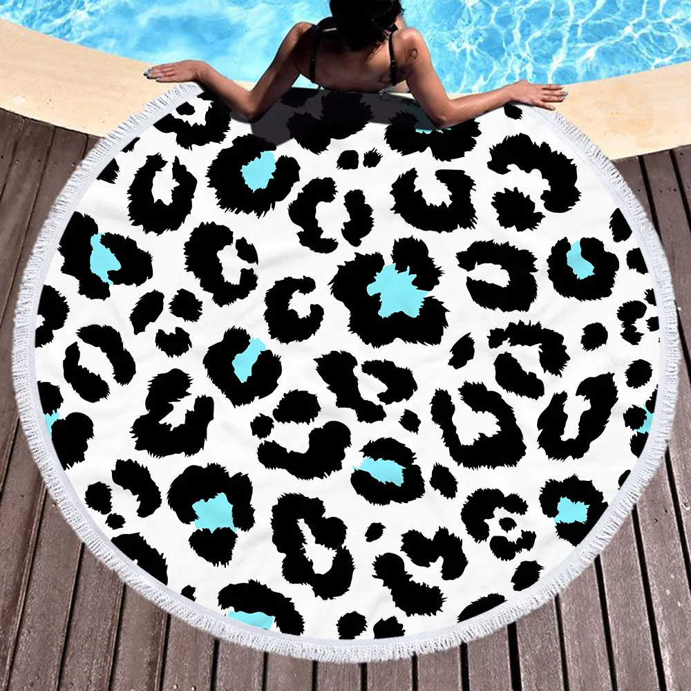 Пляжное полотенце шаль быстросохнущее большое круглое пляжное для плавания