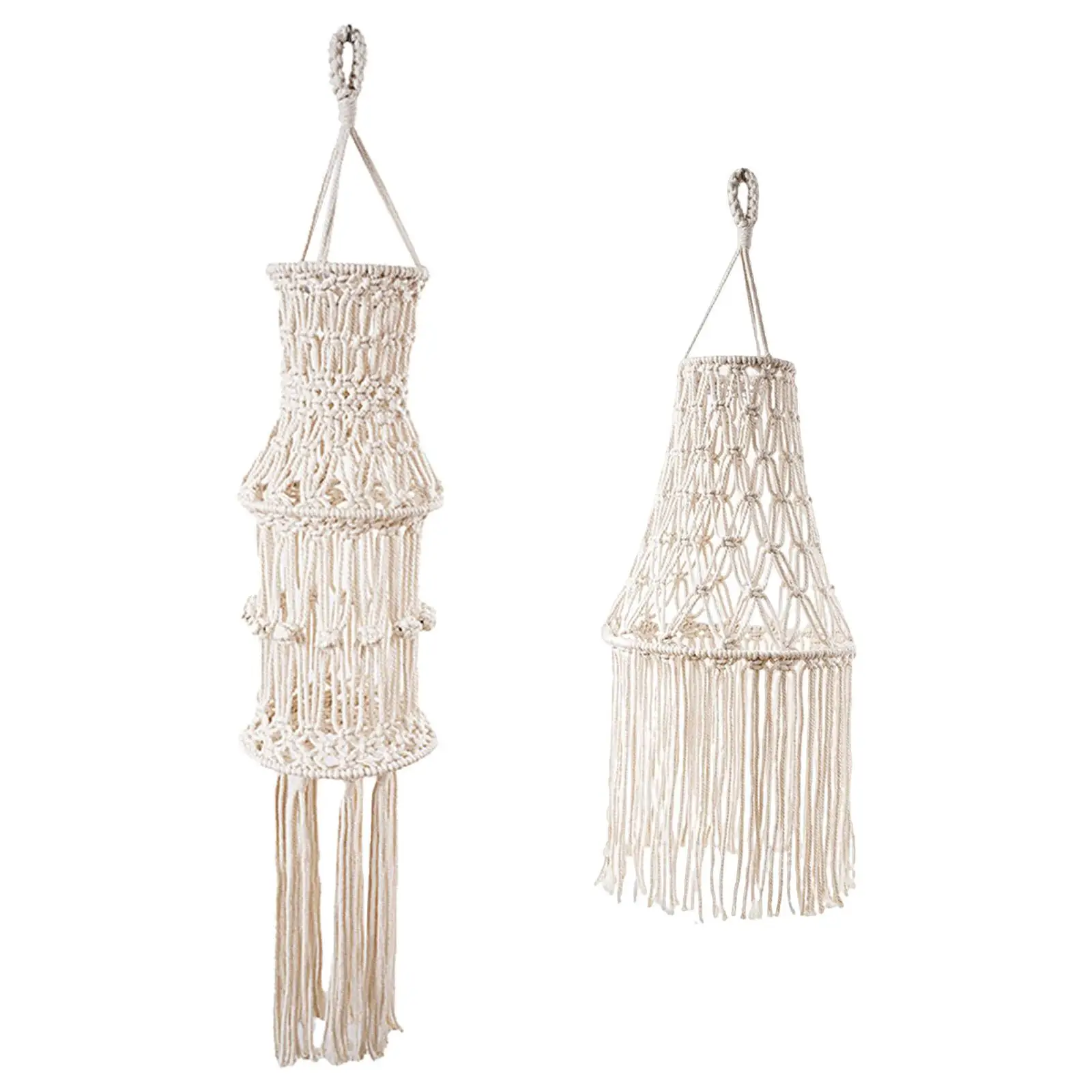 

Bohemian Handmade Woven Lampshade Macrame Wall Hanging Lamp Room Coffee Restaurant Decoration Tapestry Lampshade