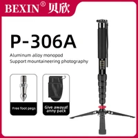 bexin p306a professional aluminum alloy portable travel monopod bracket can stand for digital dslr camera
