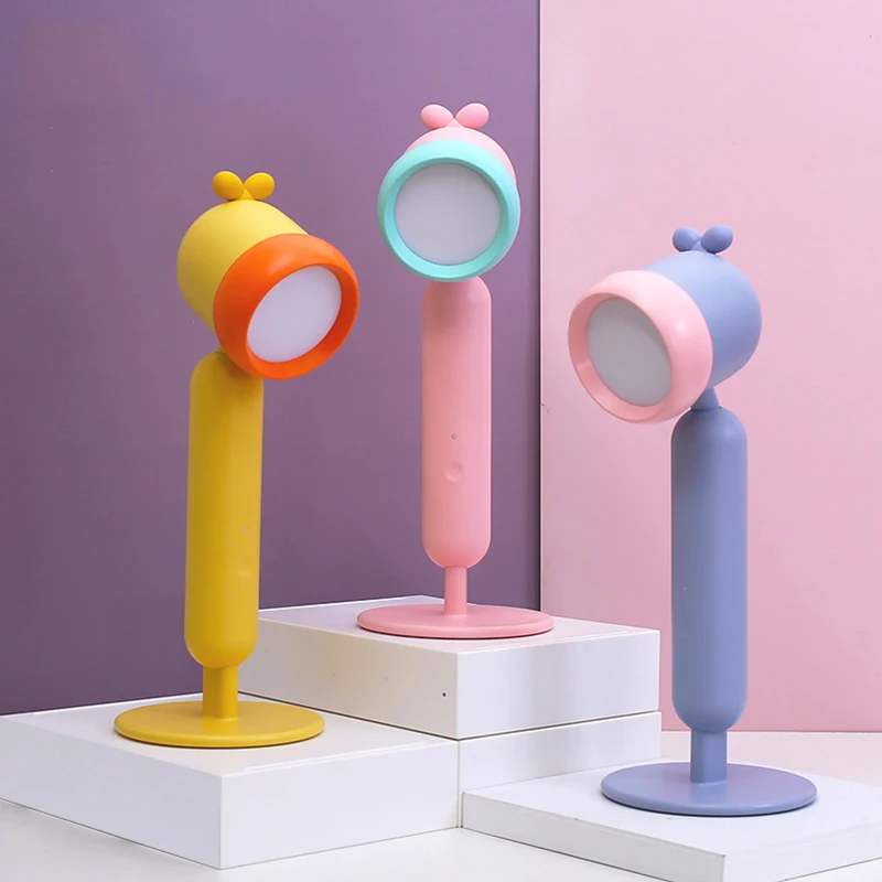 

Kids Desk Lamp Mini Cute Touch Desktop Night Light LED Bedside Working Study Reading Lamp Dimming Baby light lampS USB Charging