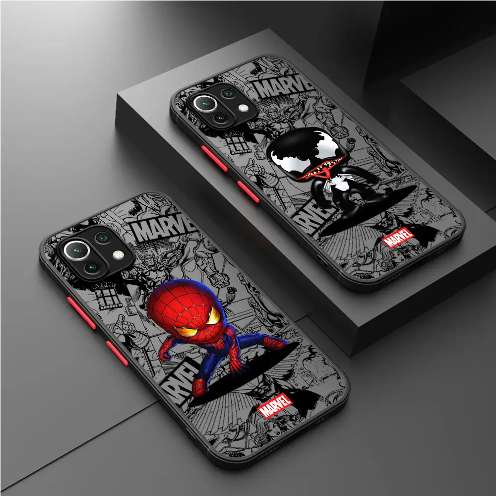Cute Marvel Superhero Case for Xiaomi Mi 9T 11T 12T Pro 10 Lite 12 13 Pro Note 10 Lite 12X 11x 11 Lite 10T Shockproof Cover
