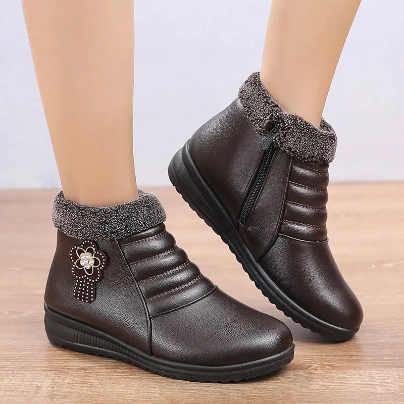 Fashion Boots Winter Ankle Boots for Women Winter Shoes Female Snow Boots Botas Mujer Non-Slip Warm Plush Cotton Shoes