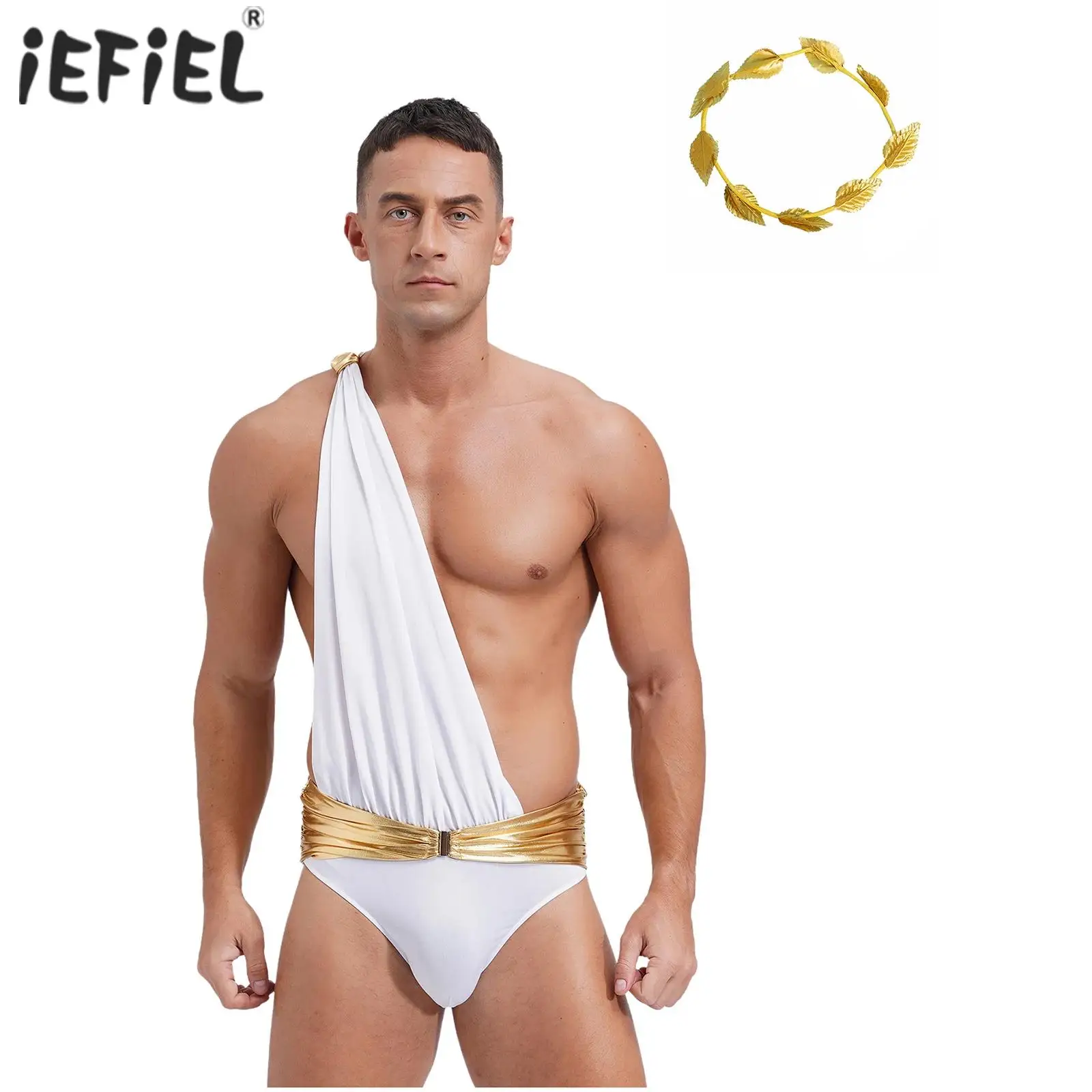 Мужской древнегреческий римский костюм боди для косплея трусы с металлическим