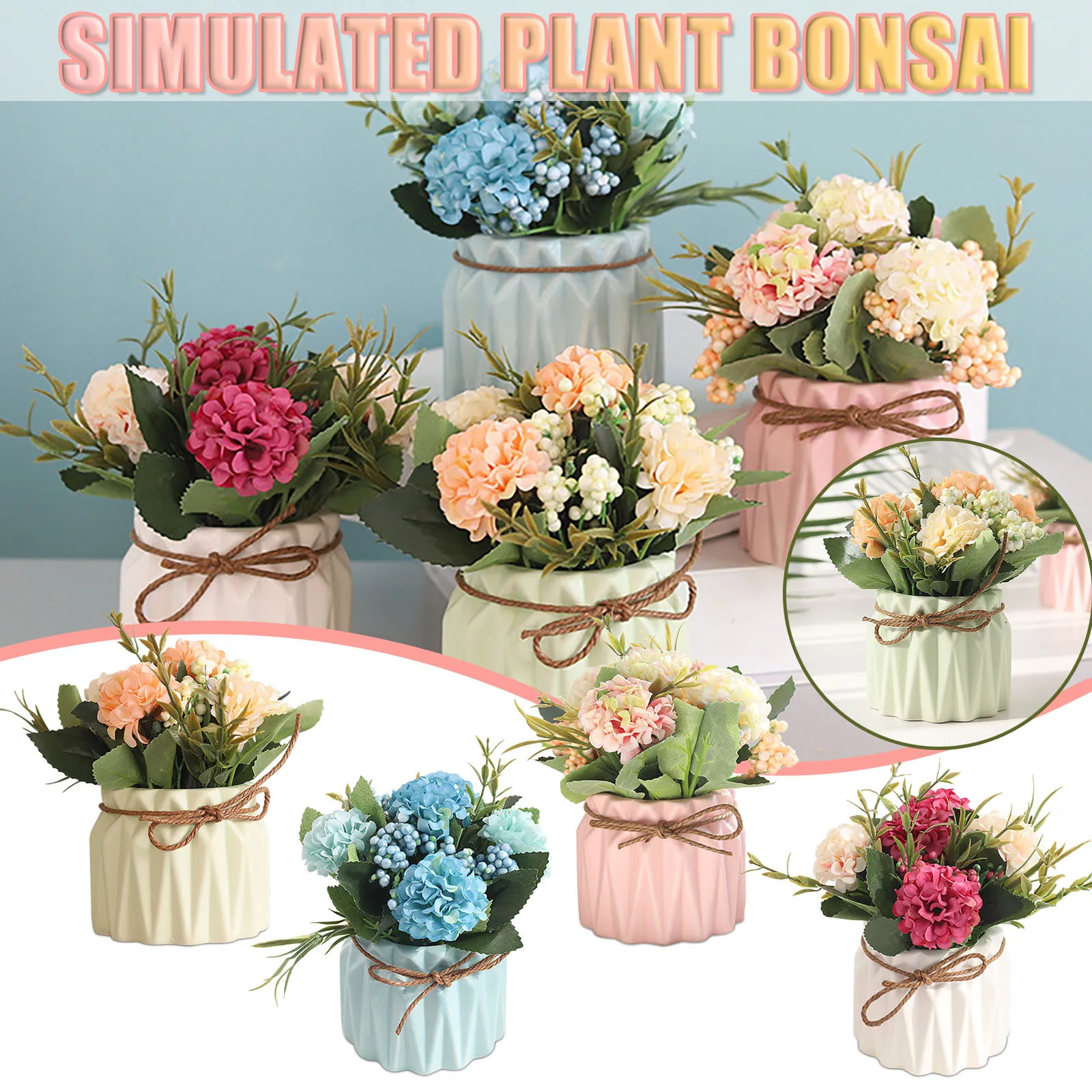 

Simulation grass bonsai Desktop Green Succulents decor pot Flower Plant Tree Decoration & Hangs