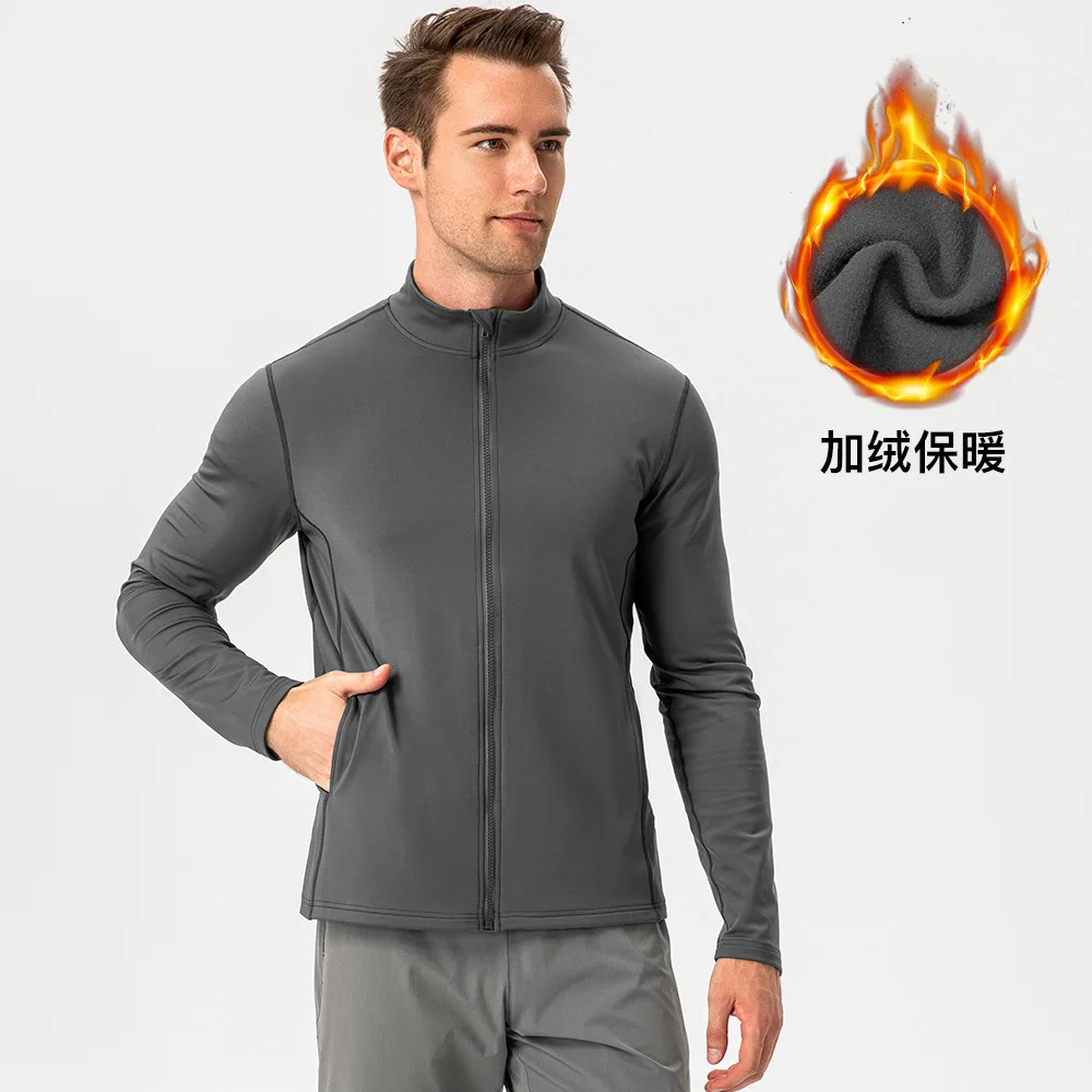 

Outdoor Men's Fleece Coat Zipper Slim Hiking Gym Men Jogging Running Fitness Long Sleeve Tracksuit Fitness Sport Wear Sweatshirt