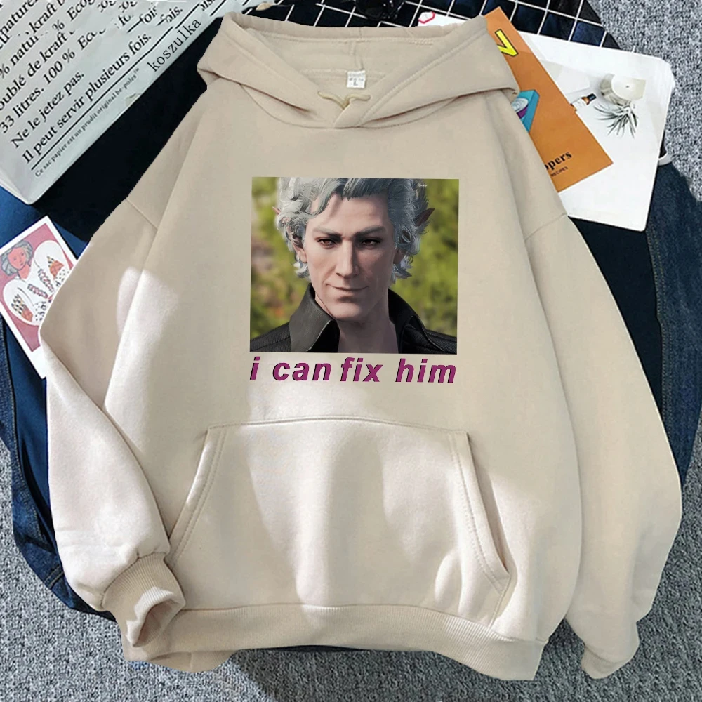 

Осенне-зимняя толстовка с капюшоном Astarion I Can Fix He, толстовка с принтом для мужчин и женщин, распространенная уличная толстовка, модные пуловеры унисекс, одежда
